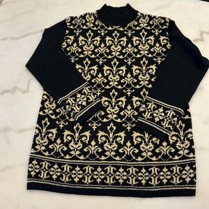 Liz Claiborne Villager Long Sleeve Sweater. Metallic.